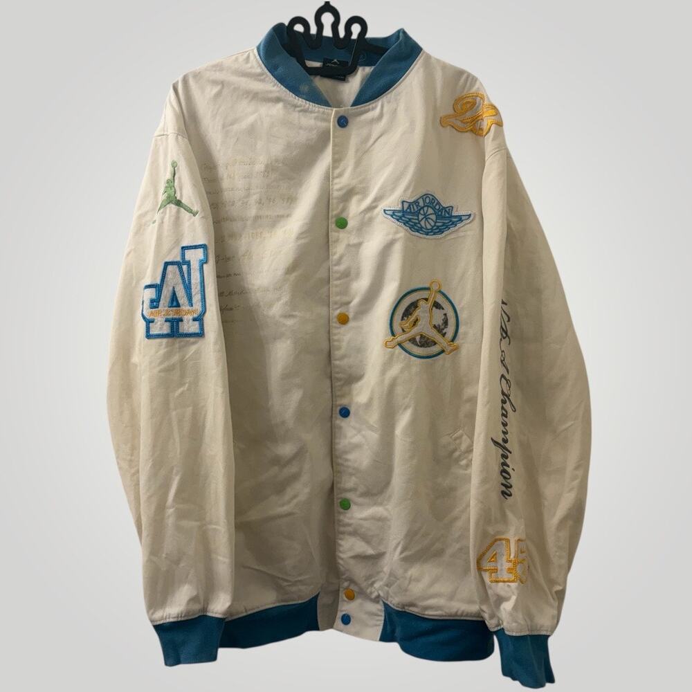Vintage Air Jordan Laney Varsity Jacket Men's 3XL XXXL White Blue Flight Rare